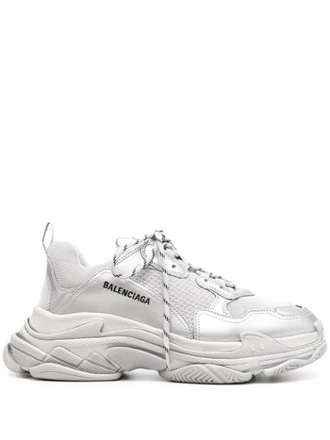 Кроссовки Balenciaga Triple S с эффектом металлик