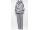 КОСТЮМ ХУДИ И БРЮКИ "Пайетки цветы" серый до 52р.