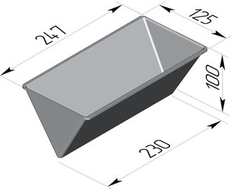 Хлебная форма Тостерная треугольная 3(247 х 125 х 100 мм) с ручками