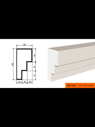 Фасадный молдинг из пенополистирола с покрытием LEPNINAPLAST (Лепнинапласт)  МВ-120/6