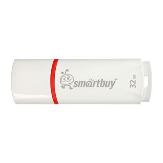 Флеш-память Smartbuy Crown, 32Gb, USB 2.0, белый, SB32GBCRW-W