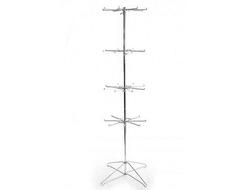 HRP008 Стойка напольная 4-х ярусная под брелоки, бижутерию, перчатки, носки, заколки. цвет: хром