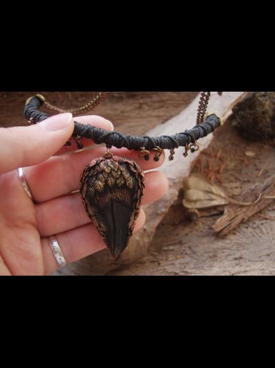 Чокер в стиле этно-готики "Татибе Ночи, Лесной Ворон"