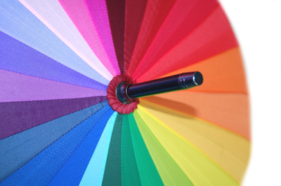 Зонт-трость женский Радуга 24 спицы Diniya с чехлом