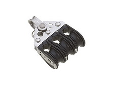 Блок трехшкивный подшипниковый с мочкой и пальцем для веревки 6мм