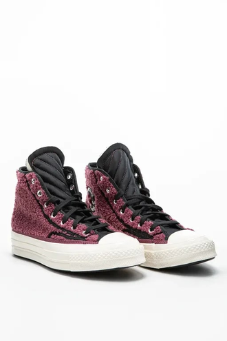 Зимние кеды Converse Chuck 70 Sherpa бордовые