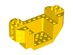 Cockpit 4 x 10 x 4 with 3 Holes on Bottom and 2 Pin Holes on Sides, Yellow (44665 / 6299783)