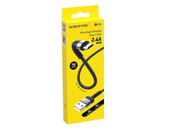 Кабель USB-микро USB Borofone BX34, Advantage, 1.0м, круглый. 2.4А. силикон, черный