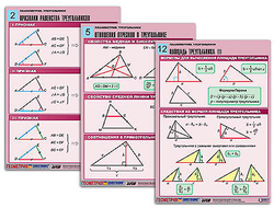 Комплект таблиц по геометрии "Планиметрия. Треугольники" (14 табл., формат А1, лам.)
