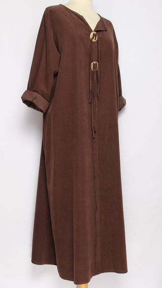 Платье  Бохо "Вельвет-пуговицы " кофе до р.54