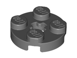 Plate, Round 2 x 2 with Axle Hole, Dark Bluish Gray (4032 / 4211042)