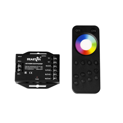 RGBW контроллер SR-RGBW-S-24A 12-24V (Seastar/RF/12-24V/24A/288-576W)
