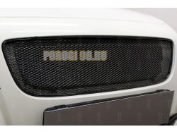 Защита радиатора Volvo S40 II (рестайлинг) 2007-2012 3D black верх PREMIUM (устанавливается вместо штатной)