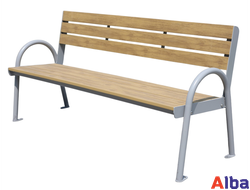 уличная скамейка с подлокотником