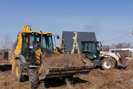 Копка колодца экскаватором