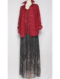 РУБАШКА ВИСКОЗА "Травка" красная р.48-54