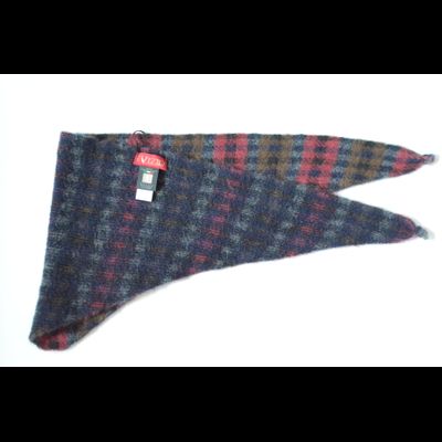 Шарф платок в клетку вязаный женский Vizio Италия 6944 ST бордовый