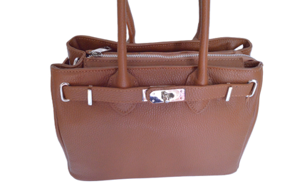 Коричневая кожаная итальянская сумка женская