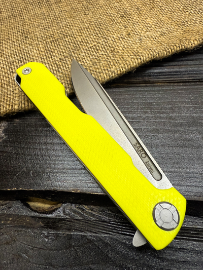 Складной нож Single EVO. Клинок ДОЛ, СТАЛЬ ELMAX, G10 желтый