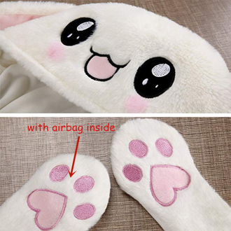 Шапка с двигающимися ушами светящаяся розовый Зайка