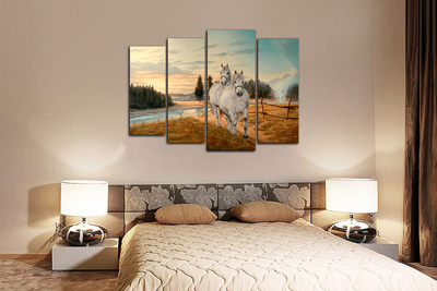 Модульная картина "Странствующие лошади"