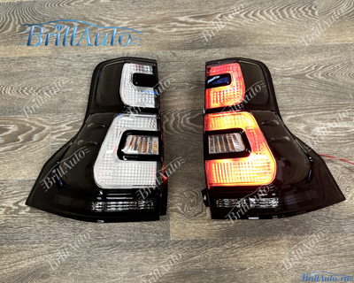 Стопы Toyota Land Cruiser Prado 150 2018+ черные светодиодные