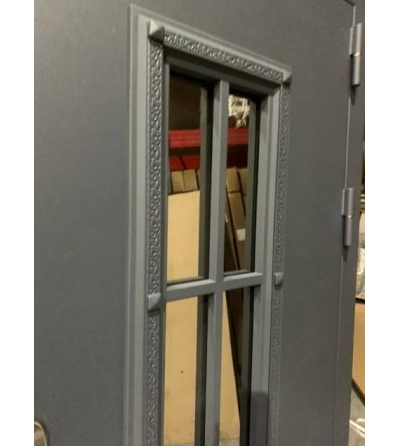 АГОРА 95 (ТРЕХКОНТУРНАЯ). МУАР СЕРЫЙ/ БЕЛЫЙ МАТОВЫЙ. ДВУХКАМЕРНЫЙ СТЕКЛОПАКЕТ. НАДЕЖНАЯ ВХОДНАЯ ДВЕРЬ