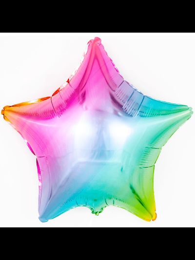 Фольгированный шар с гелием звезда "Нежный градиент" 45см