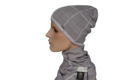 Итальянский шарф и шапка комплект из хлопка