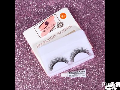 Ресницы накладные, с клеем, цвет чёрный, P14