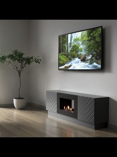 Тумба с биокамином Firelight BFP/P-1400V графит