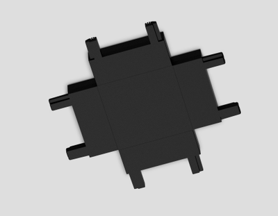 Коннектор X-образный для накладного шинопровода Magnetic Ultra Slim GV 1127 BK черный 46*46*6