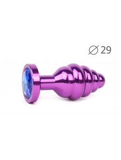 AV-13-S Втулка анальная VIOLET PLUG SMALL (фиолетовая), L 71 мм D 29 мм, вес 60г, цвет кристалла синий