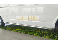 Защита  штатного порога труба (удлиненная база) d60 для Volkswagen T6 (2015-)