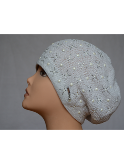 Vizio 6625 итальянский берет с украшениями белый женский фото