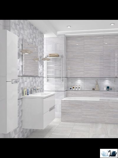 Плитка настенная Laparet Diadema белый 20 х 60 см