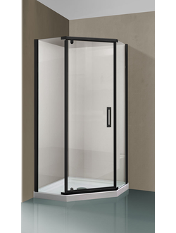 Душевой уголок Stresa VSP-1S900CLB, 900*900, черный, стекло прозрачное