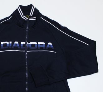 Олимпийка на молнии Diadora Classic Logo Темно-Синий / Белый