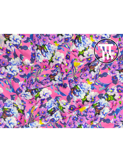 лоскут шифон-стрейч принт ипомея 90 см