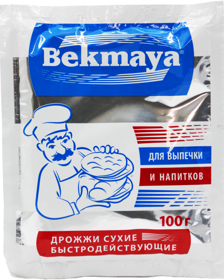 Сухие быстродействующие дрожжи BEKMAYA для НАПИТКОВ и ВЫПЕЧКИ 100 г