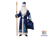 Костюм Дед Мороз сатин 54-56 размер (Комплект состоит из шуба, пояса, шапки, варежек, бороды и мешка.) (РЕЗЕРВ)