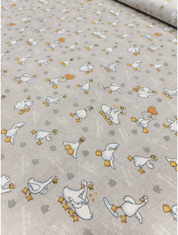 Ткань льняная "ГУСИ"