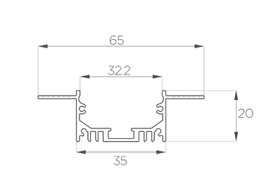 Алюминиевый профиль 4L-6520-SH ANOD Шпаклёвка