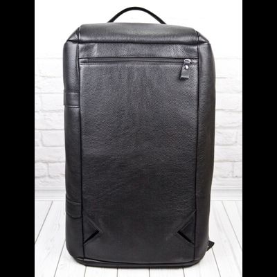 Кожаная дорожная сумка / рюкзак Napoli black 
(арт. 4034-01)
