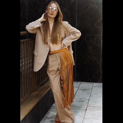 Bonny пояс с бахромой 80 Желтый