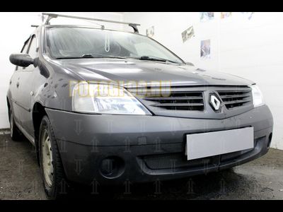 Защита радиатора Renault Logan 2004-2009 black низ