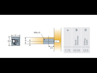 Эксцентрик Titus System 6 Side-entry 16мм, шлиц сверху/сбоку, (темно-серый)