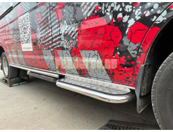 Пороги с накладным листом Папа Тюнинг d53 для ГАЗель Next NN 2021-