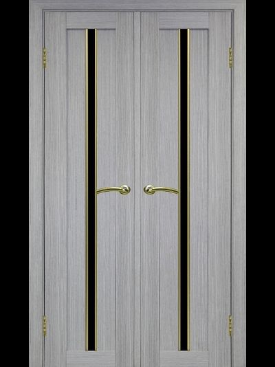 OPTIMA PORTE/ TURIN 527АПС ПОЛОТНО ОСТЕКЛЕННОЕ+ПОЛОТНО ОСТЕКЛЕННОЕ. ЧЕРНОЕ СТЕКЛО LACOBEL