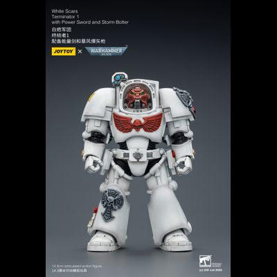 Терминатор Белых Шрамов (Warhammer 40K) - КОЛЛЕКЦИОННАЯ ФИГУРКА 1/18 White Scars Terminator with Power Sword and Storm Bolter (JT03189) - JOYTOY